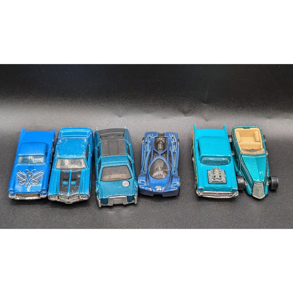 1970s, 90s & 2000s Hot Wheels Bundle Lot Of 6 Diecast Cars (Blue Edition)